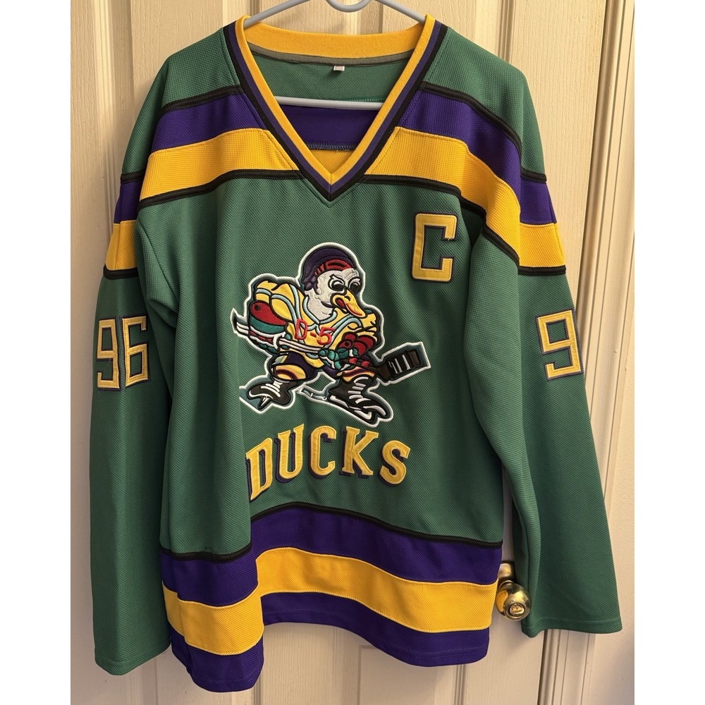 Charlie Conway Mighty Ducks Hockey Movie Jersey Disney Men's Medium Stitched NHL
